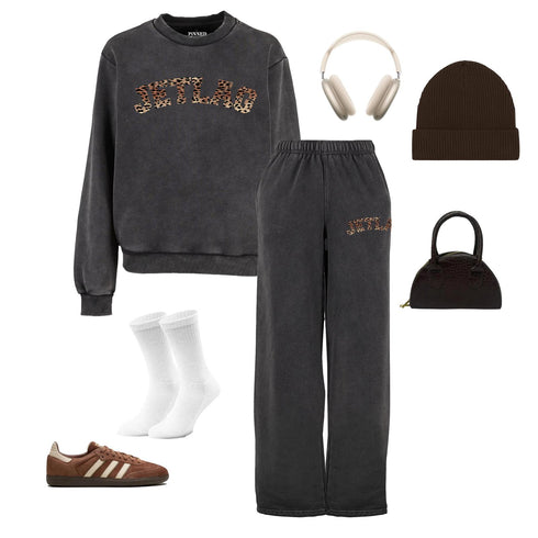Boxy Washed Sweater Jetlag Leopard